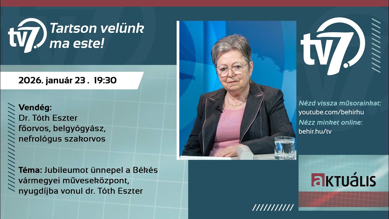 Aktu&aacute;lis - Jubileumot &uuml;nnepel a B&eacute;k&eacute;s v&aacute;rmegyei művesek&ouml;zpont - 2026. 01.23.