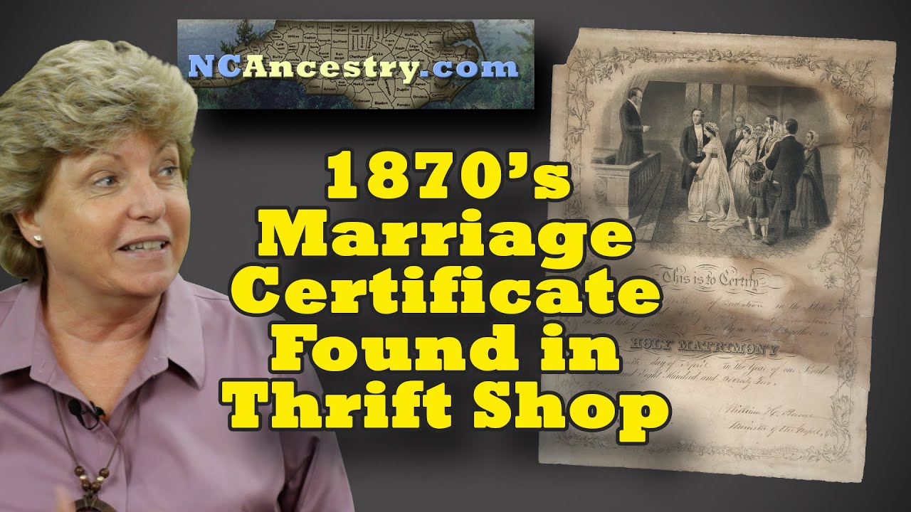 1872 Marriage Certificate Found in Thrift Shop Edited
