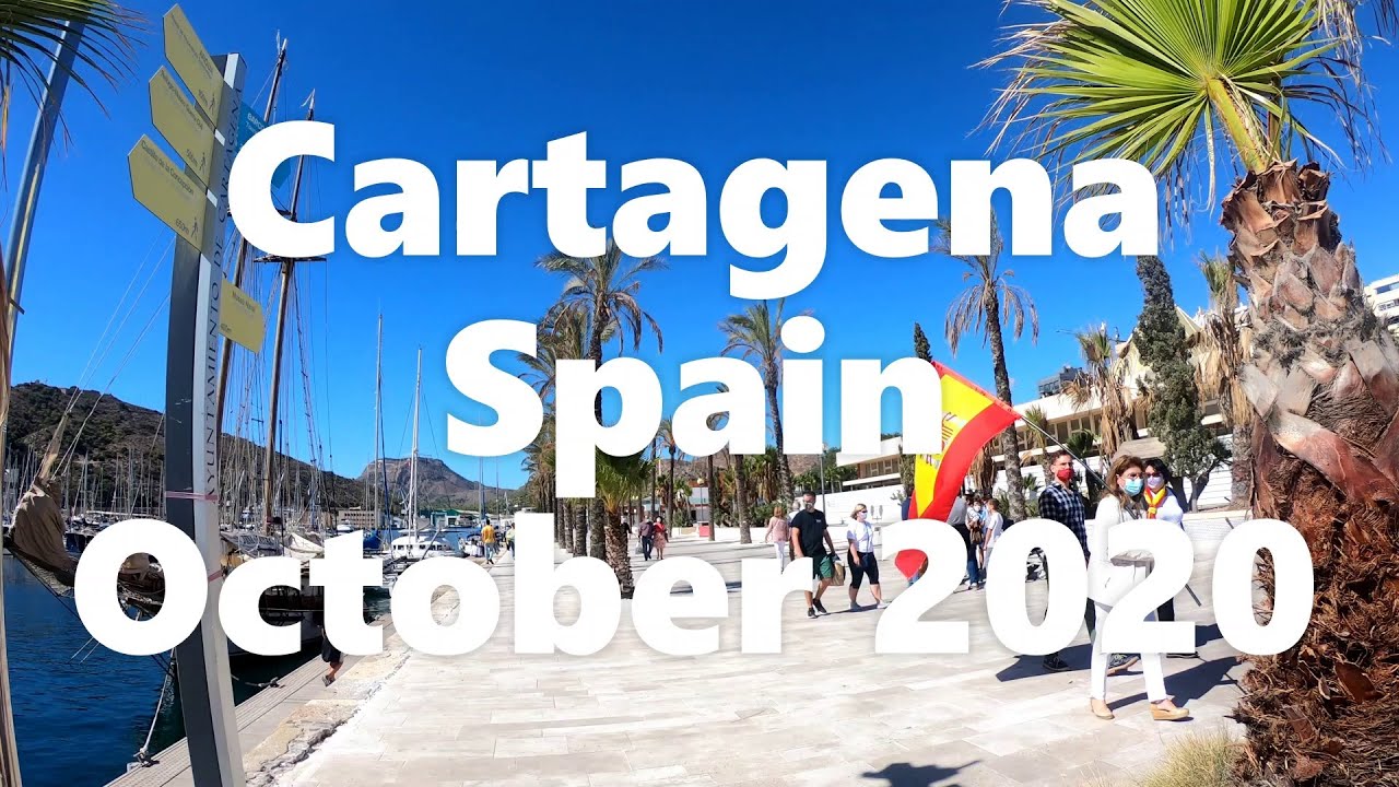 Walk in Cartagena, Spain, October 2020 national holiday.