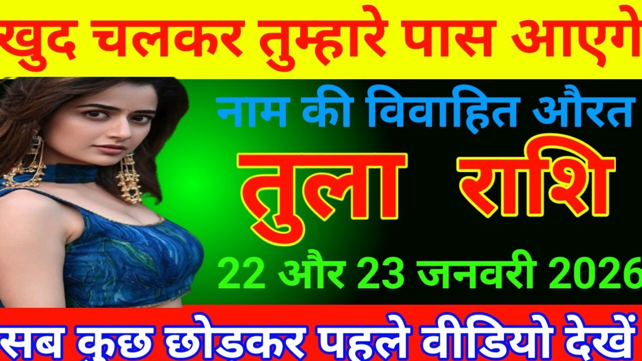 #तुला राशि दिनांक 22 23 जनवरी 2026 खुद चलकर तुम्हारे पास आएंगे नाम की विवाहित औरत #