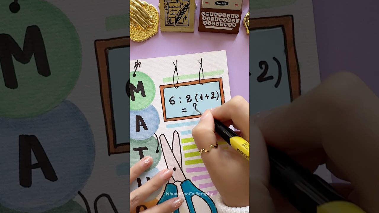 Creative Front Page Design: Maths ✏️ #shorts #nhuandaocalligraphy #frontpage
