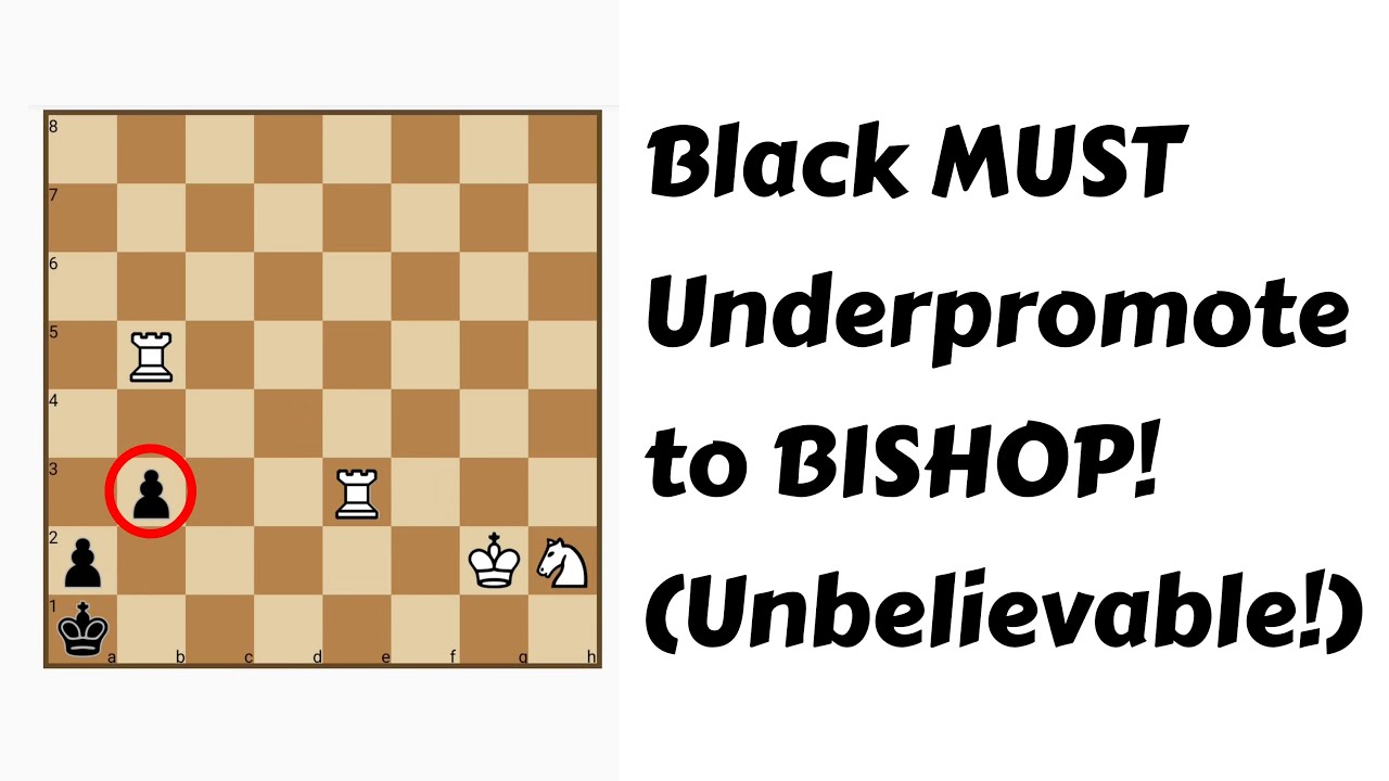Black MUST Underpromote to BISHOP! (Unbelievable!) (Mate in 5)