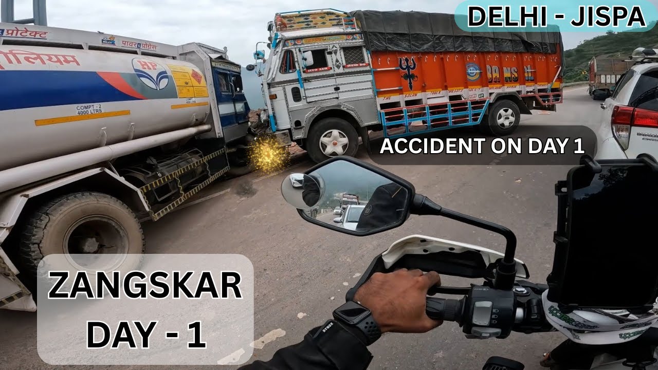 DELHI - JISPA जाते हुए TRUCK ACCIDENT मिला | ULTIMATE ZANGSKAR RIDE | BIKER SUKHI