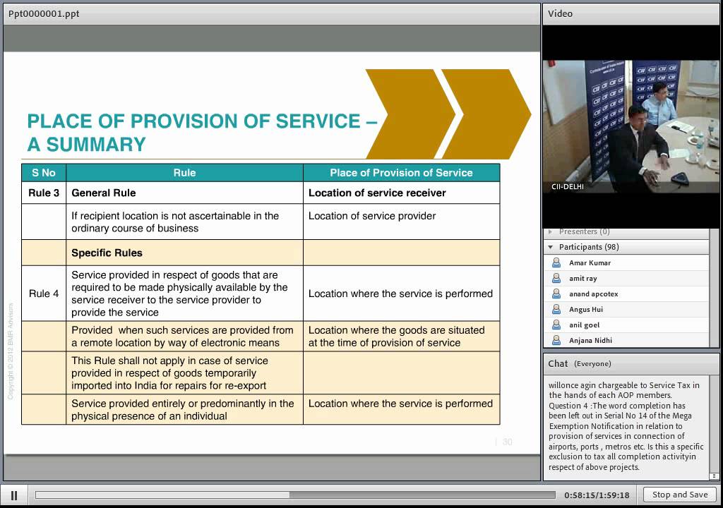 Webinar on SSERVICE TAX - NEGATIVE LIST