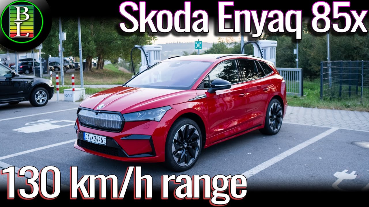 Skoda Enyaq 85x AWD (New motor) - 130 km/h (80mph) range test 100-7%