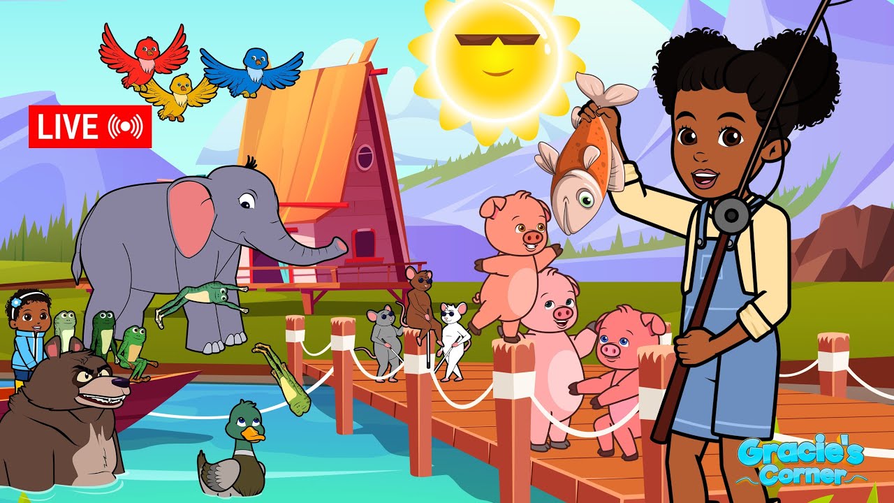 Gracie’s Corner LIVE 🔴 Wheels on the Bus, Veggie Dance + More Fun Kids Songs + Nursery Rhymes