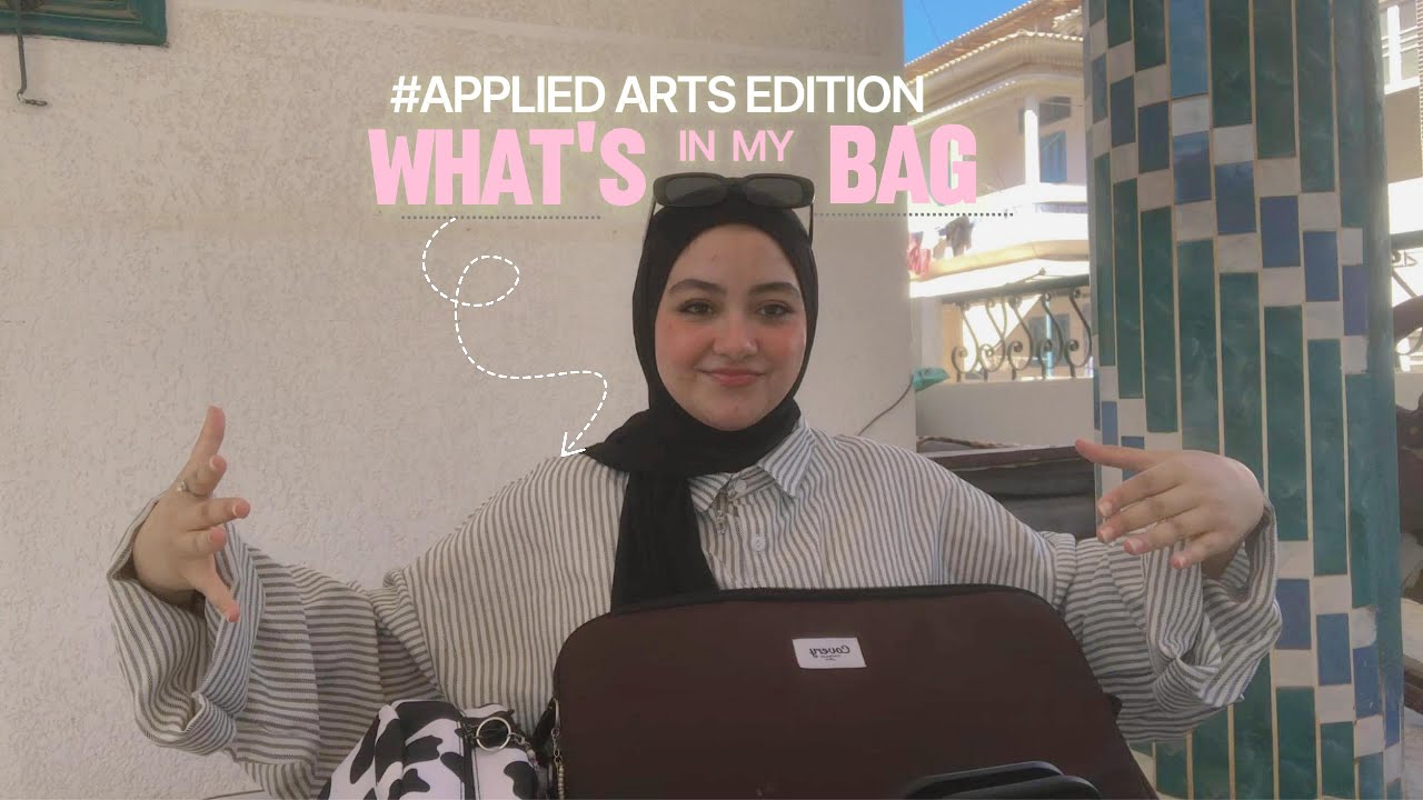 what's in my bag applied arts edition باخد ايه معايا في شنطتي كاطالبه فنون👩‍🎨🎒