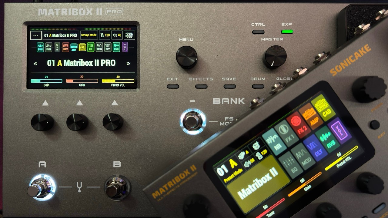Sonicake Matribox 2 vs 2 Pro - Multi-effects Guitar Pedal Comparison