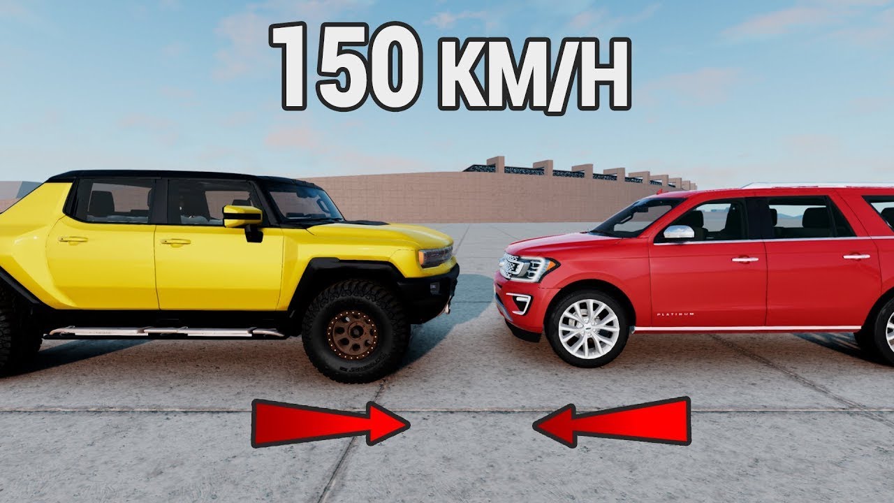 GMC Hummer EV 2022 vs Ford Expedition 2022 💥 150 km/h 💥 Crash test. BeamNG drive
