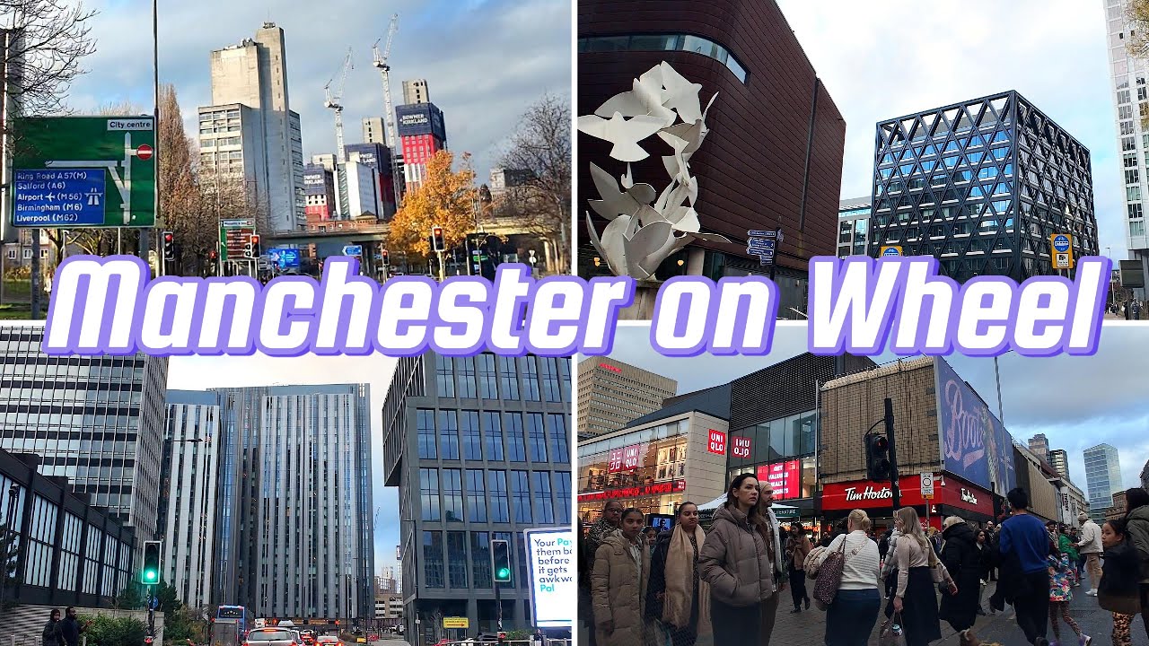 4K Central Manchester & Ring Road Day Tour England UK | Driving in the City | Manchester City Centre