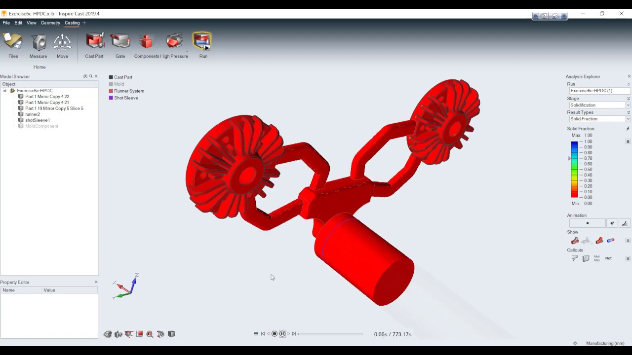 InspireCast Tutorial EX6C: HPDC simulation with Shot Sleeve (Thai dubbed)