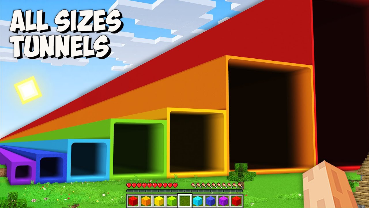 I found ALL SIZES SECRET TUNNELS in Minecraft! Where does THE LONGEST TUNNEL leads?