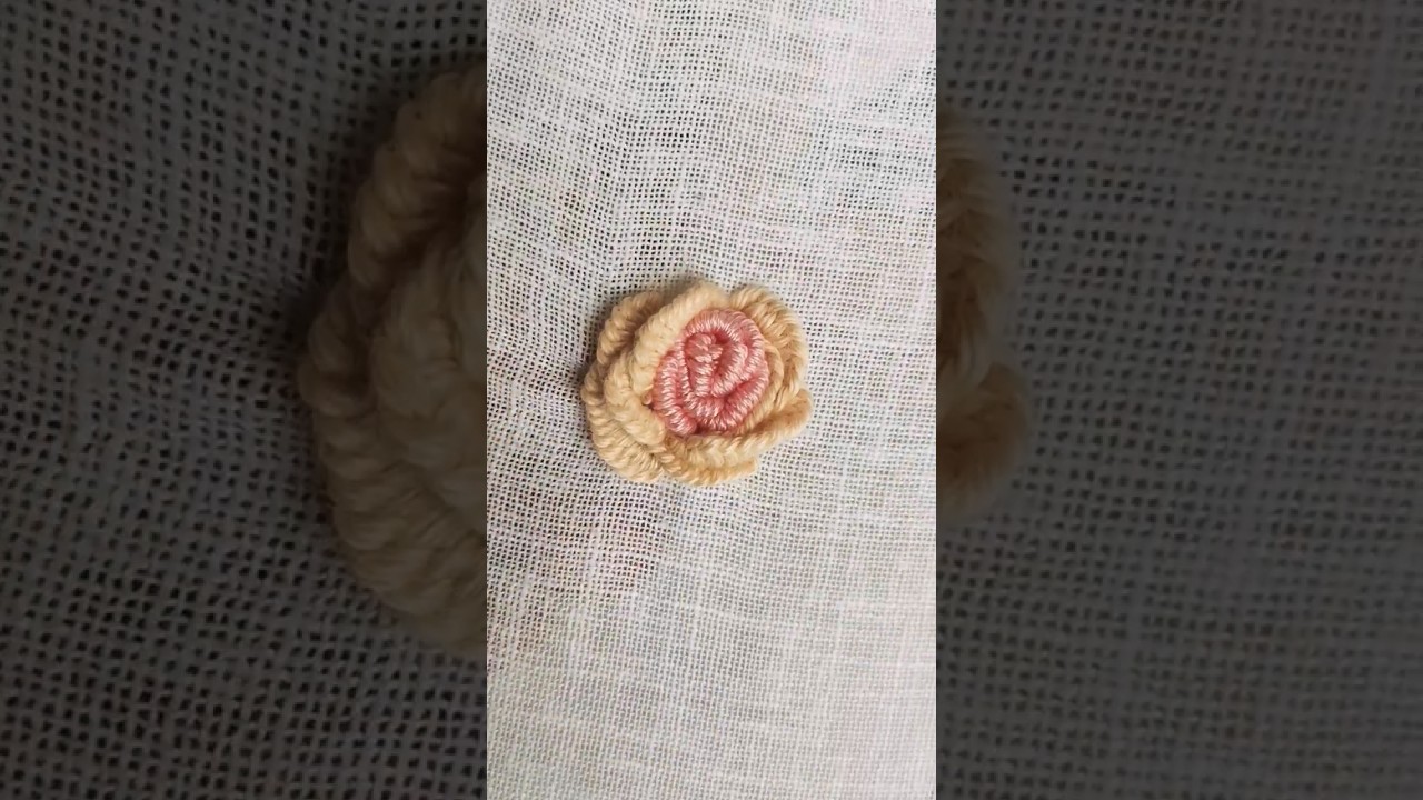 Brazilian Embroidery Rose Bullion stitch | Cast-on stitch | How to embroider a rose
