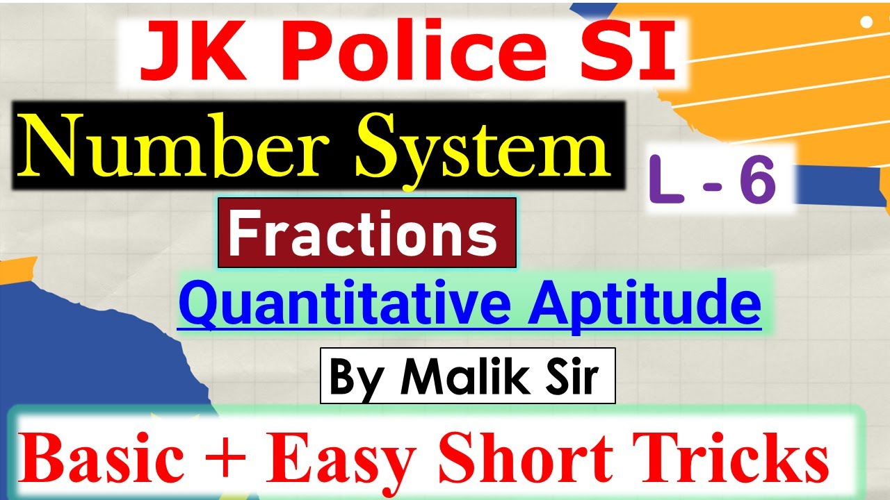Fractions| Quantitative Aptitude| JKP SI |Inspector |JKSSB Forester |Simplification |Short Trick|L-2