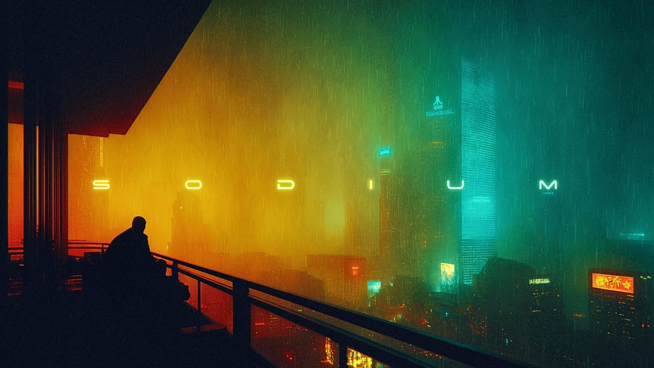 SODIUM: Dreamy Cyberpunk Ambience & Rain | Blade Runner Ambient Music for Focus & Sleep | 4K