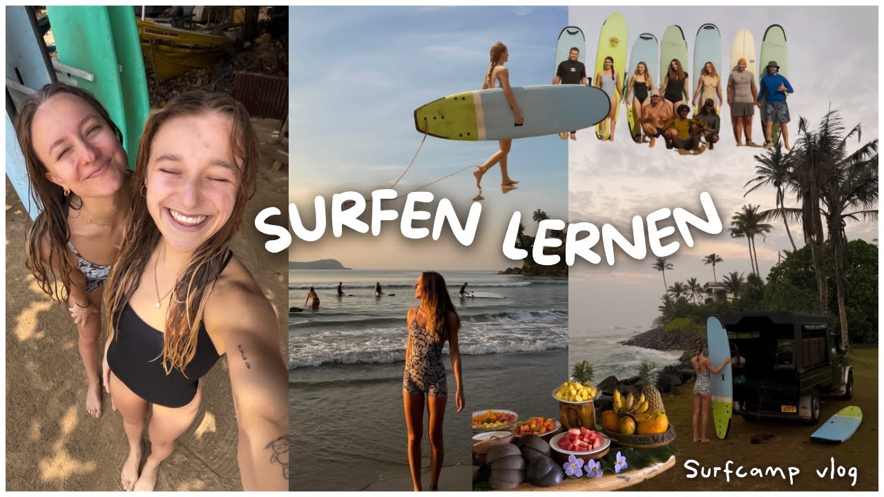 SURFEN LERNEN - eine Woche im Surfcamp in Sri Lanka VLOG 🌺🏄🏼‍♀️🌴 *new hobby unlocked*