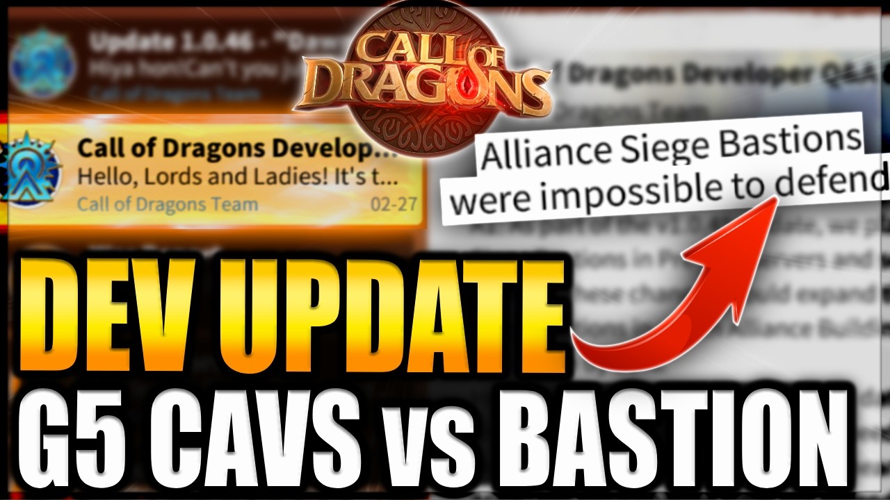 Are the Devs saying G5 Cavs will fix Bastions? - Call of Dragons