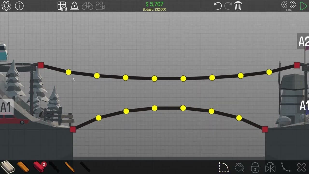 Poly Bridge [PC] - Stage 1-12 | $16.353 | No Breaks | v1.1.1