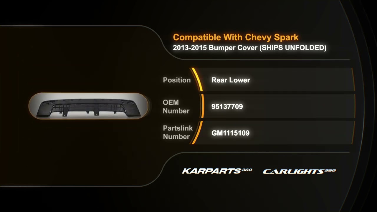 For Chevy Spark Bumper Cover 2013 14 2015 Rear Textured CAPA