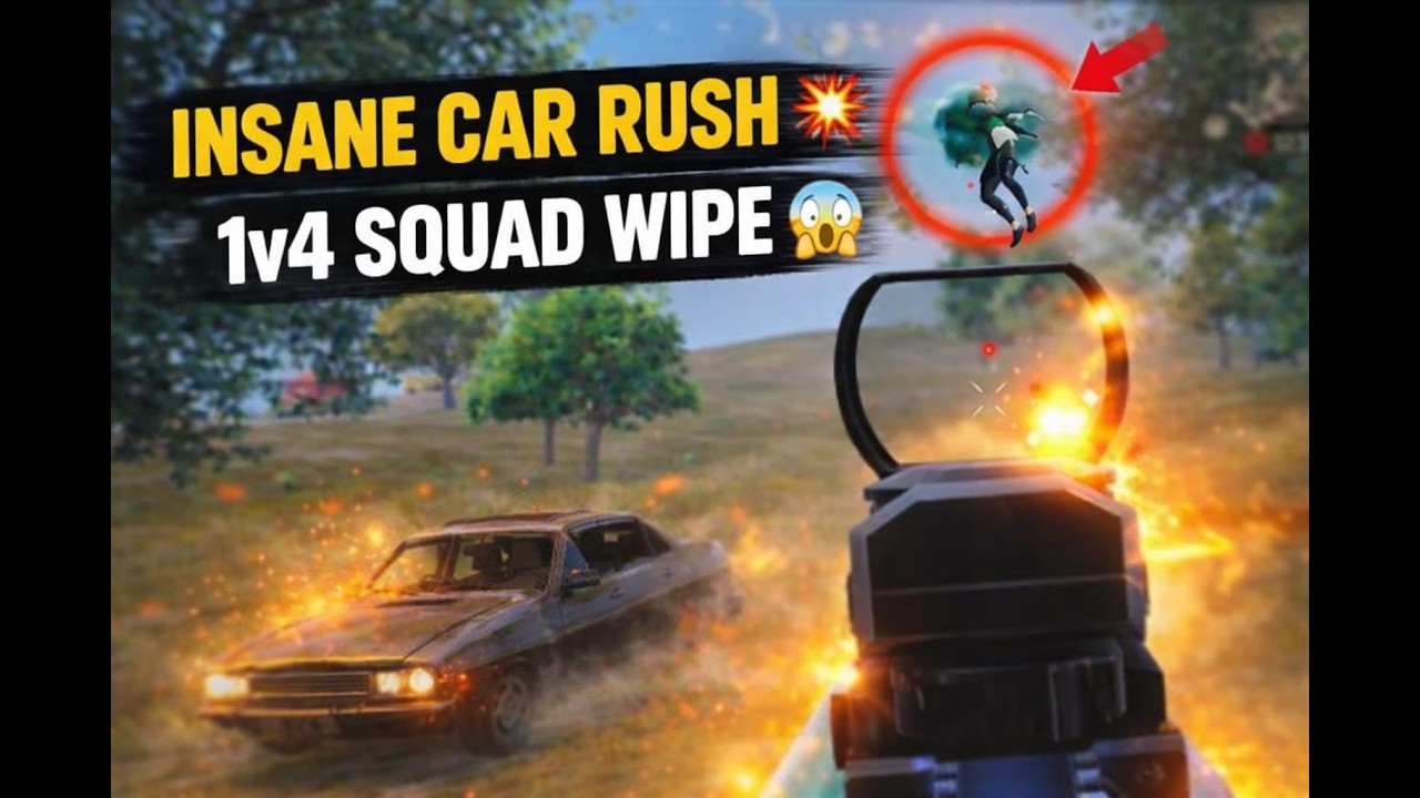 Pubg mobile insane car rush 1 vs 4 squad wipe#pubg #pubgmobile #gaming #pubgmobile1v4 #pubgfunny