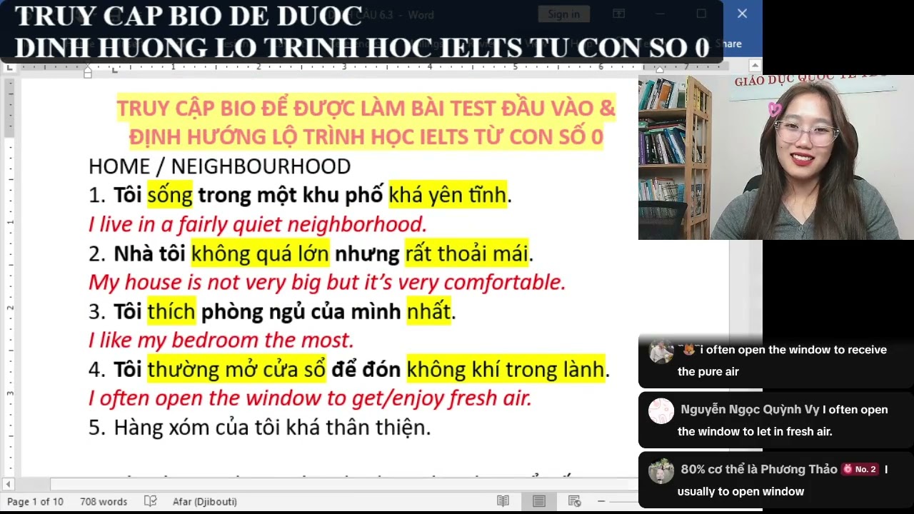 LUYỆN DỊCH CÂU CƠ BẢN (06.03.26) - CÔ MY ĐẶNG IELTS