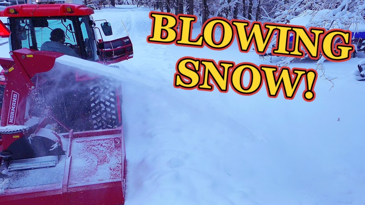 KIOTI Tractor POWERING THROUGH SNOW! Kioti RX7320 Plowing & Snow Blowing Second Snow Storm Of Season