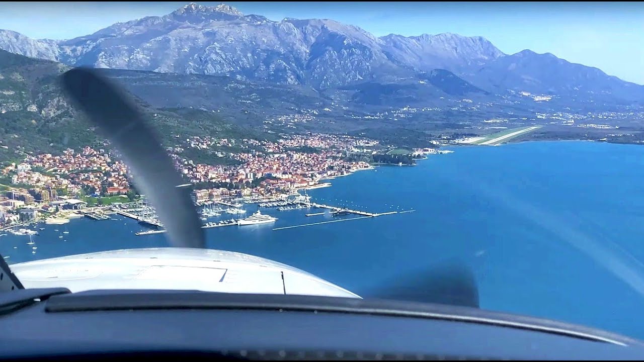 Piper Meridian (4K), Spectacular Landing Tivat, Montenegro