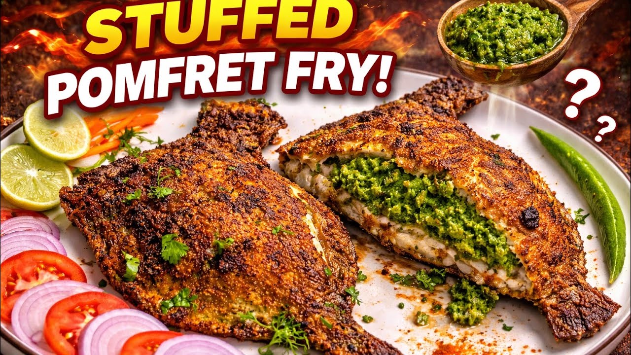The Ultimate Stuffed Pomfret Fry Recipe| This Is The Best Fried Fish I've Ever Had