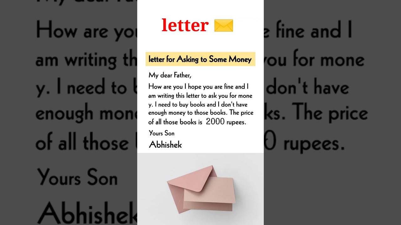 Write a letter to father for money I Letter to father #english #spoken #writing #letters
