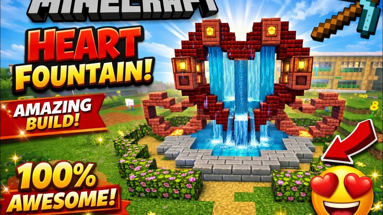 AMAZING HEART FOUNTAIN BUILD 💖😍