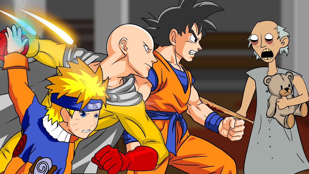 GRANNY THE HORROR GAME ANIMATION COMPILATION #19 : GOKU, Saitama, Naruto, DeadPool Vs Scary Granny