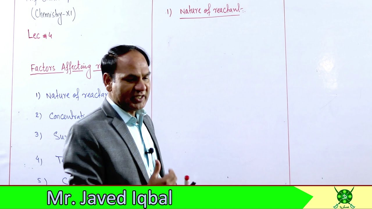 Ch#9 |Lec#4 | Factors Affecting Rate of Reaction |