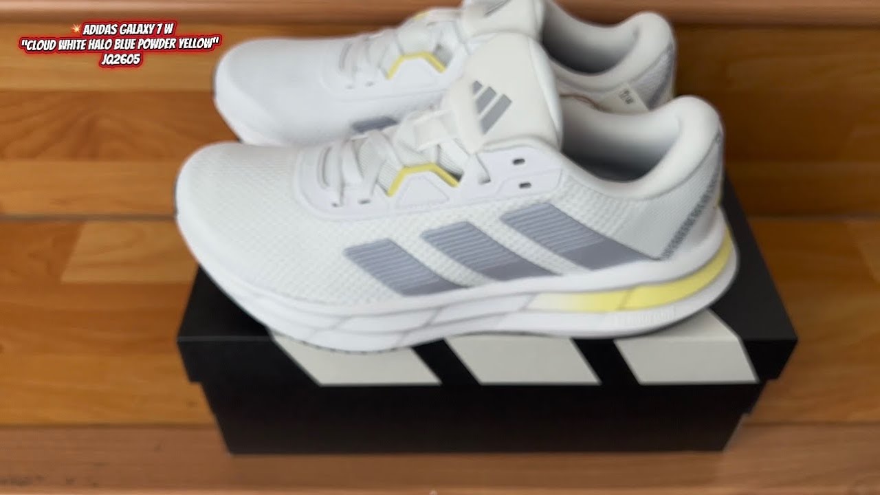 💥ADIDAS #Galaxy7 Cloud White Halo Blue Powder Yellow JQ2605 #running #adidas #runningshoes 