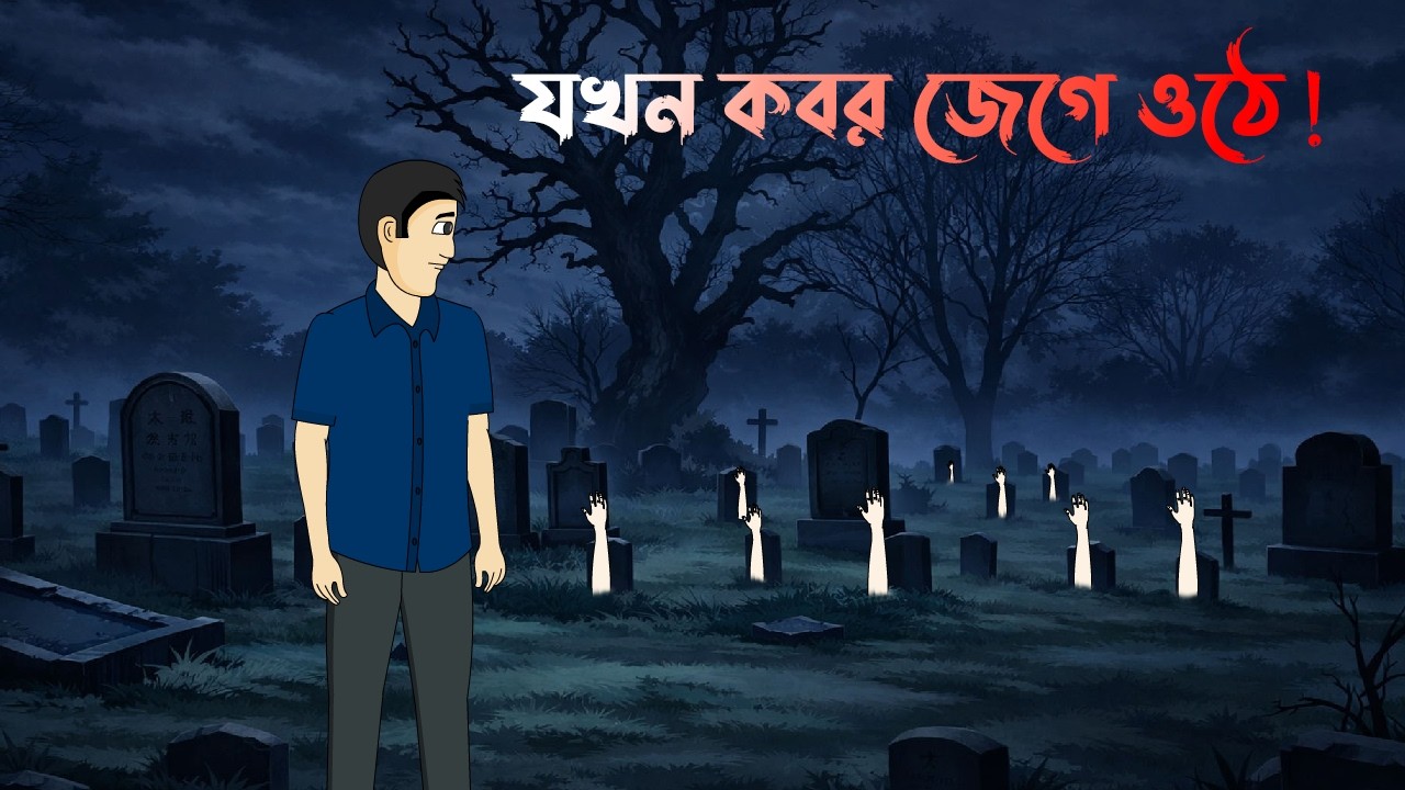 Jokhon Kobor Jege Othe - Bangla Bhuter Golpo | Bengali horror cartoon | Bengali Animation
