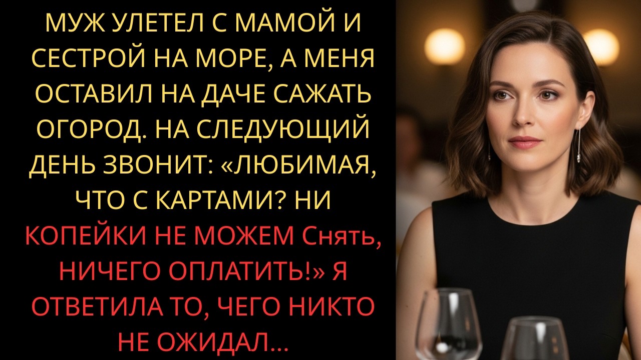 Муж улетел с мамой и сестрой на море, а меня оставил на даче сажать огород..