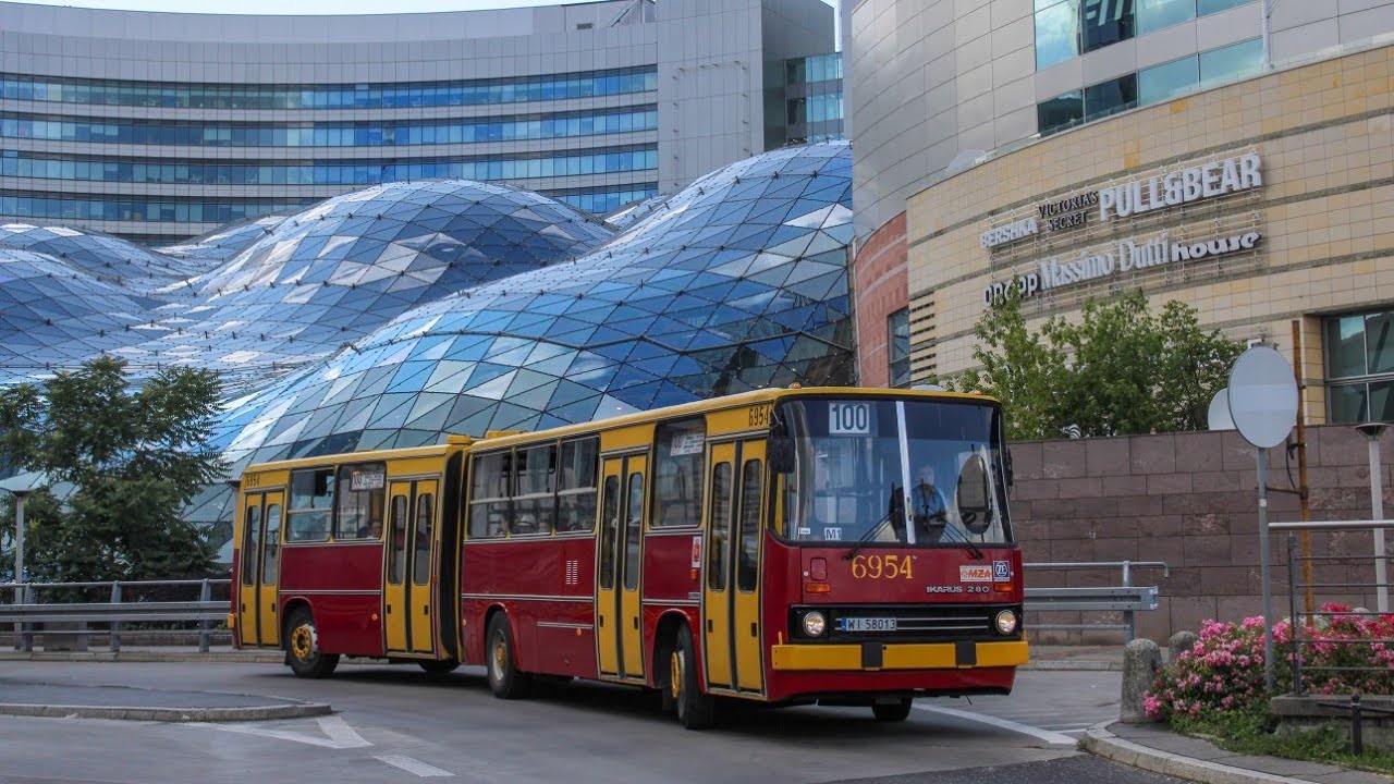 Przejazd: Ikarus 280.37 #6954 MZA Warszawa - Linia 100