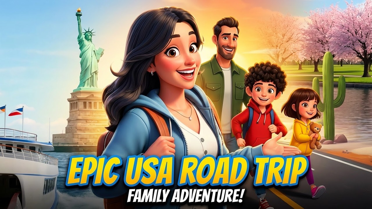 Epic USA Road Trip Adventure! 🇺🇸  3D Animated Family Travel Story for Kids & Familie