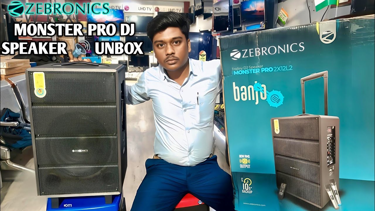 Zebronics🤫 Banjo monster pro ⚡dj speaker 🔊 unbox/ 80watt monster DJ #monsterdpro #banjo 🎁