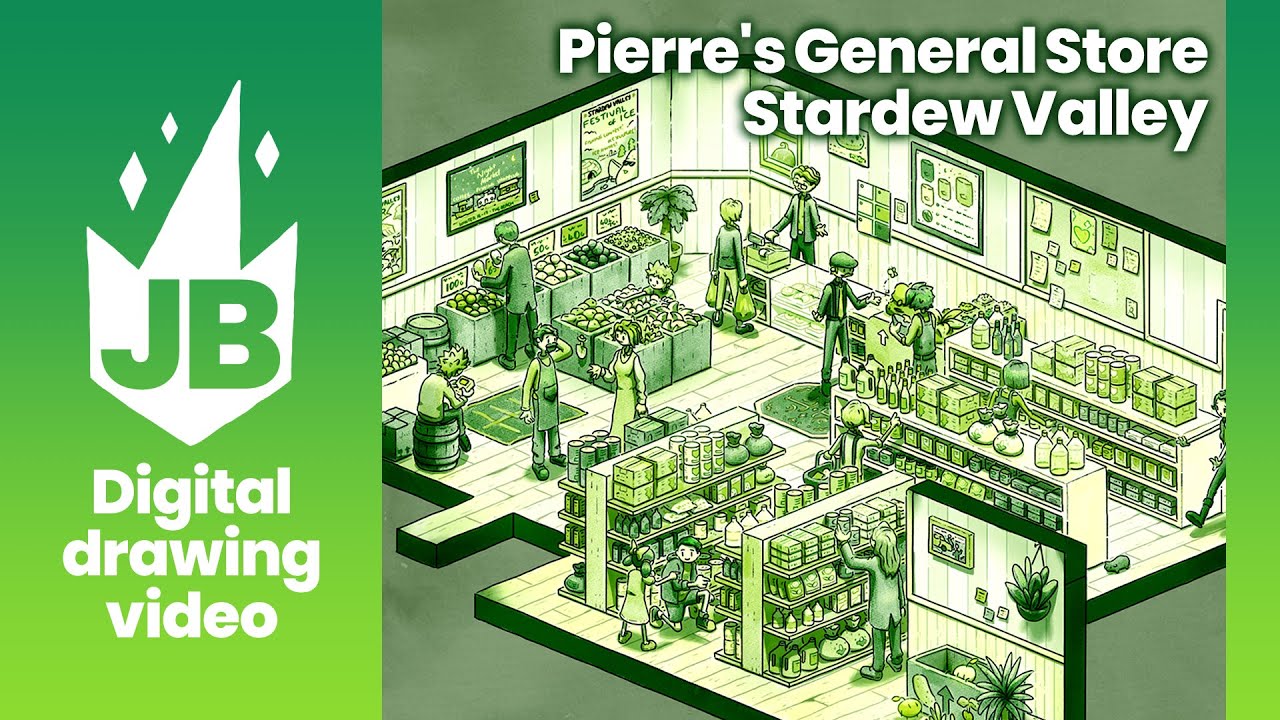 Stardew Valley Pierre's Store Illustration Timelapse