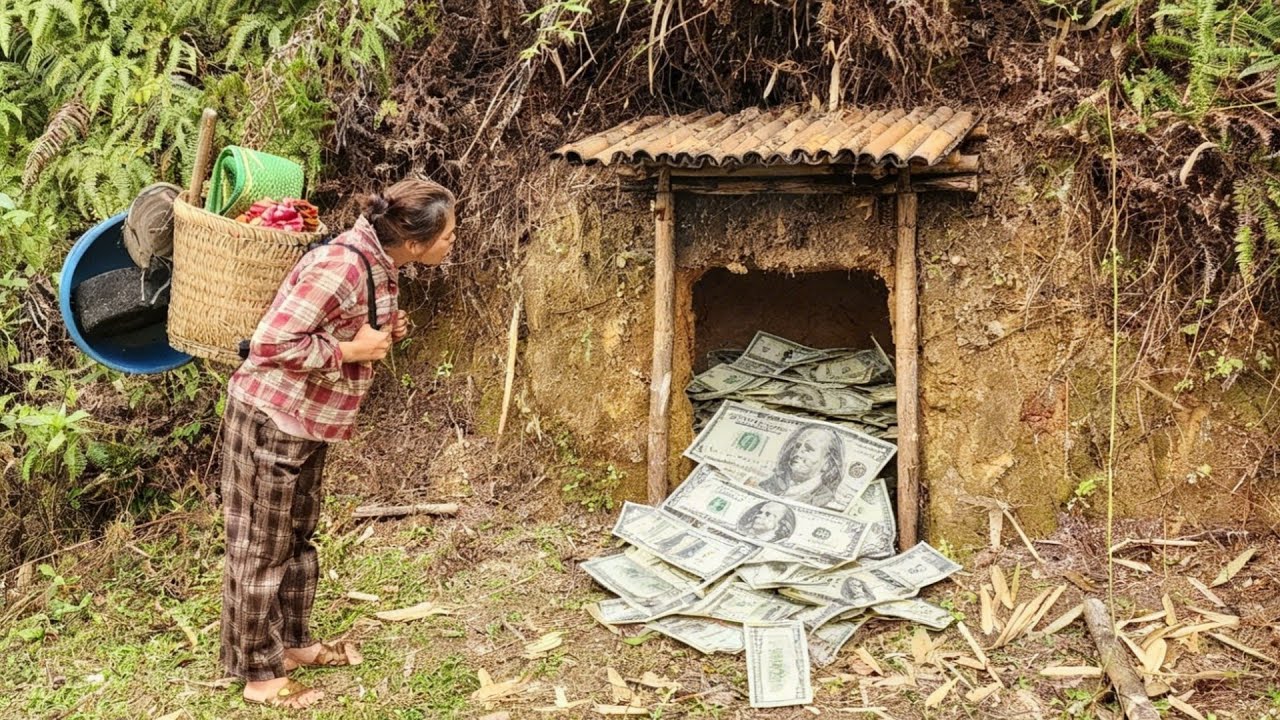 Living in an earthen cave and digging up millions of dollars in a hole.