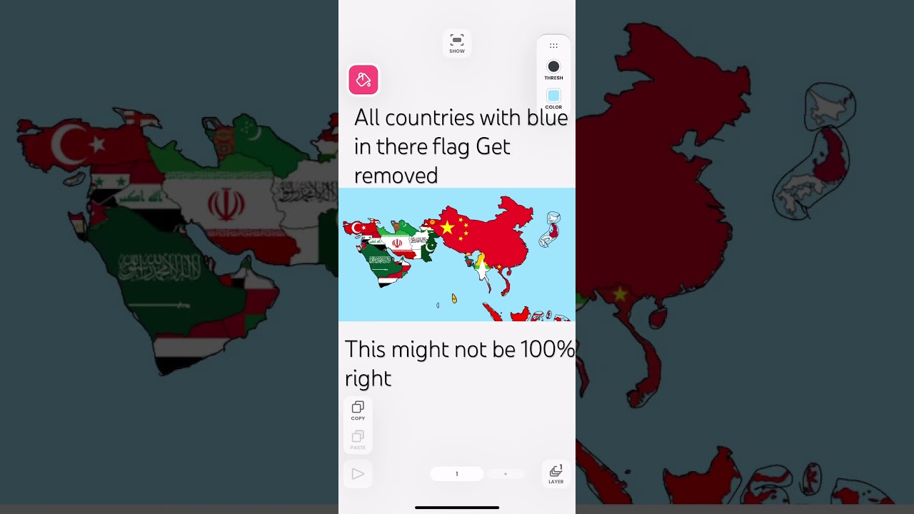 All countries with blue in there flag get removed Asia edition 