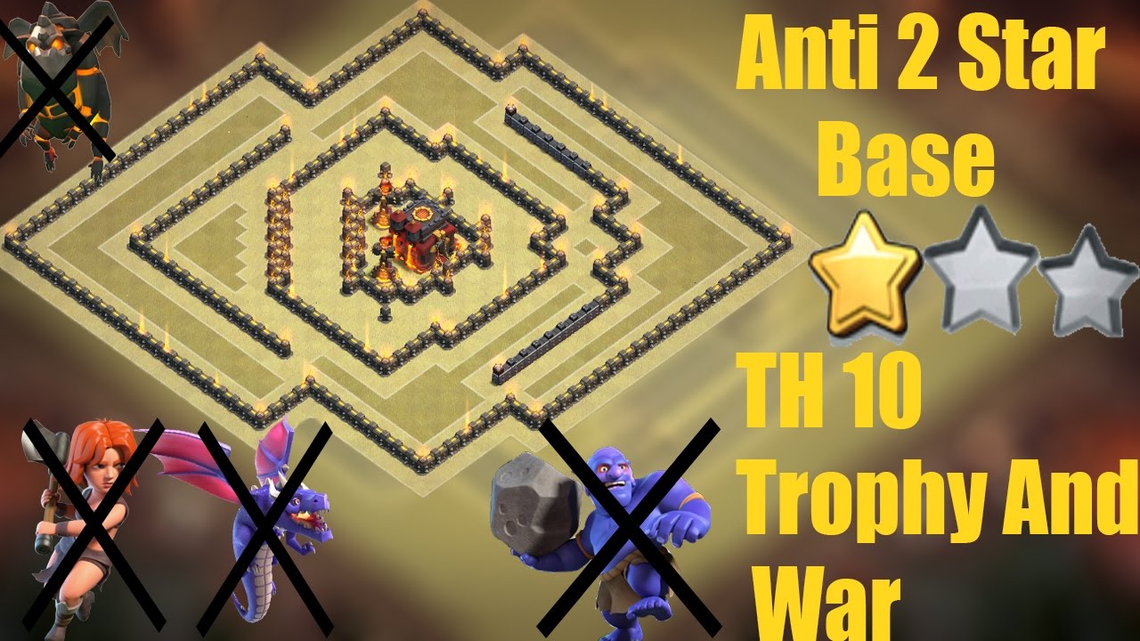 World Best Th10 War Base 2017| Anti 2 Star With Replays Anti Everything Anti Lava loon Anti Valkyrie