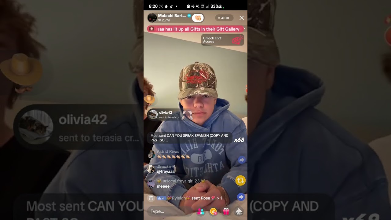Malachi Barton TIKTOK LIVE 9/8/25