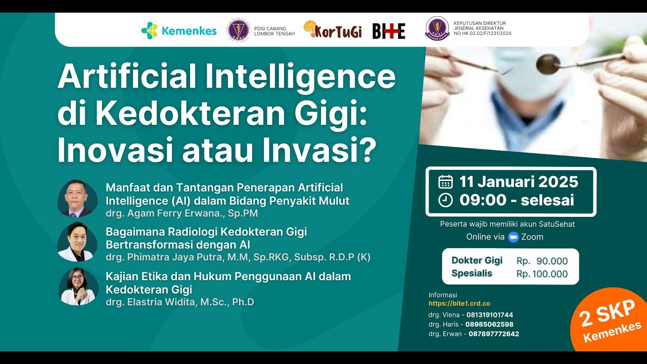 PENERAPAN KECERDASAN BUATAN DALAM Kedokteran Gigi - Webinar AI dalam Kedokteran Gigi