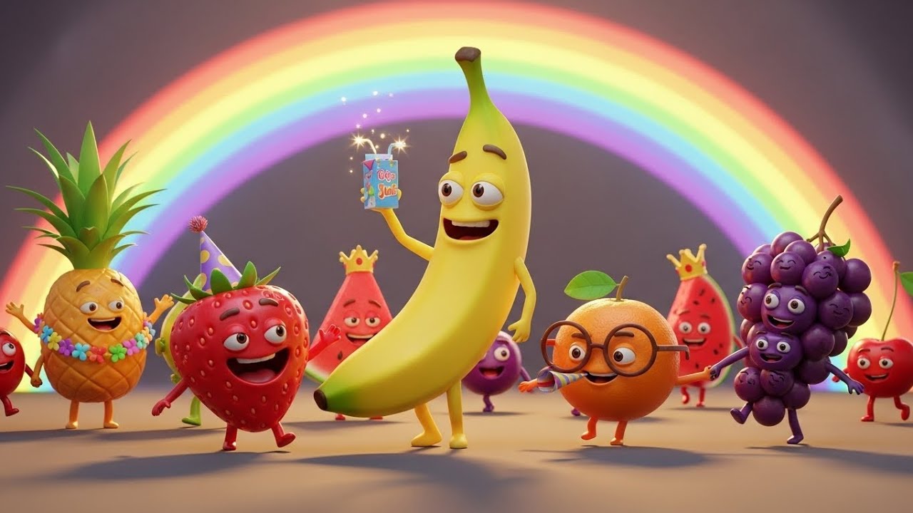 Colorful Fruit Parade Kids Songs 🍎🍓🎉🎶 | Fun Nursery Rhymes & Learning Compilation
