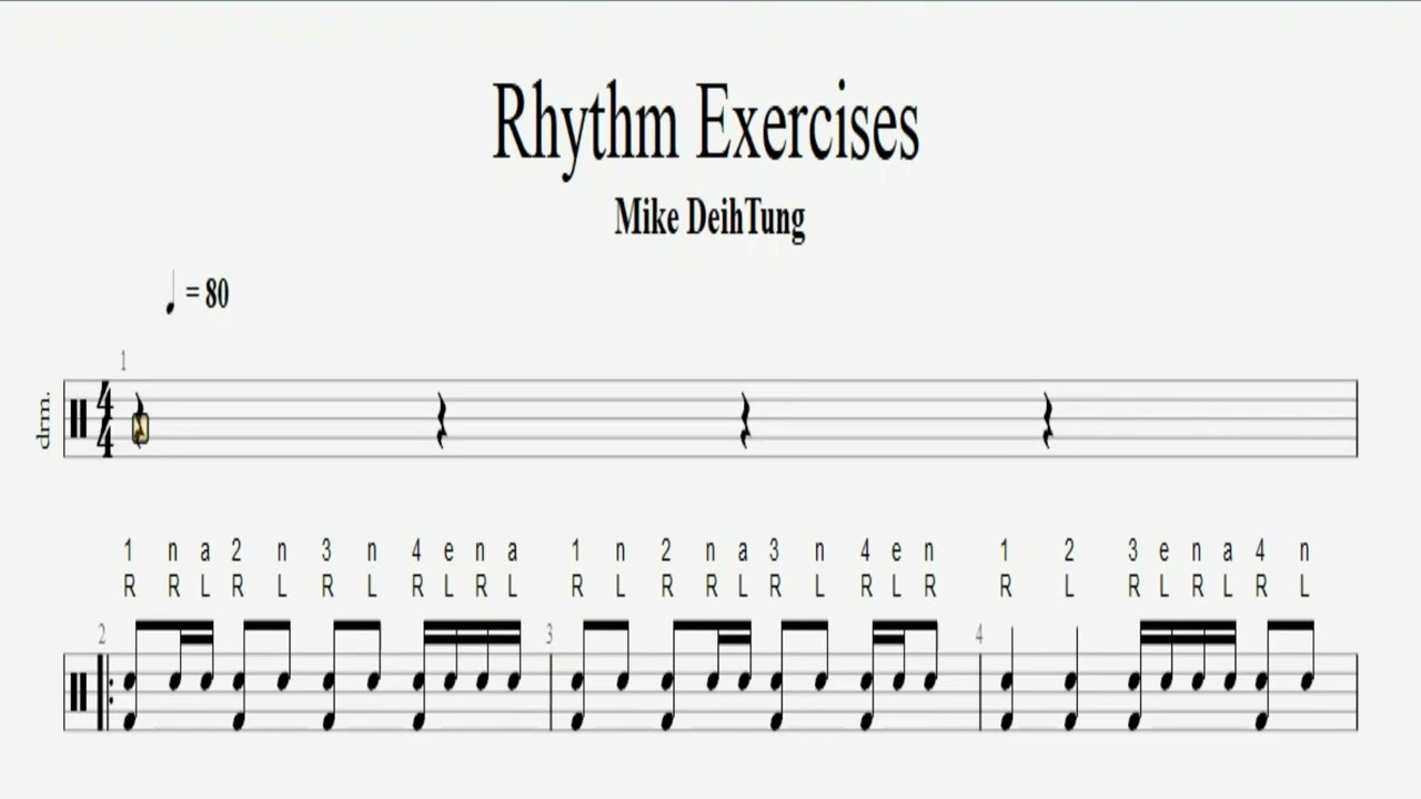 Drums Rhythm Exercises // #bpm60 #bpm80 #bpm100
