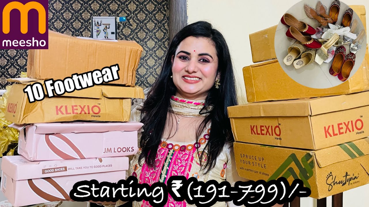 Huge Must Have Meesho Footwear Haul Under ₹799, Pencil Heels, Punjabi Jutti, Flip-Flop, Mojri, Pumps