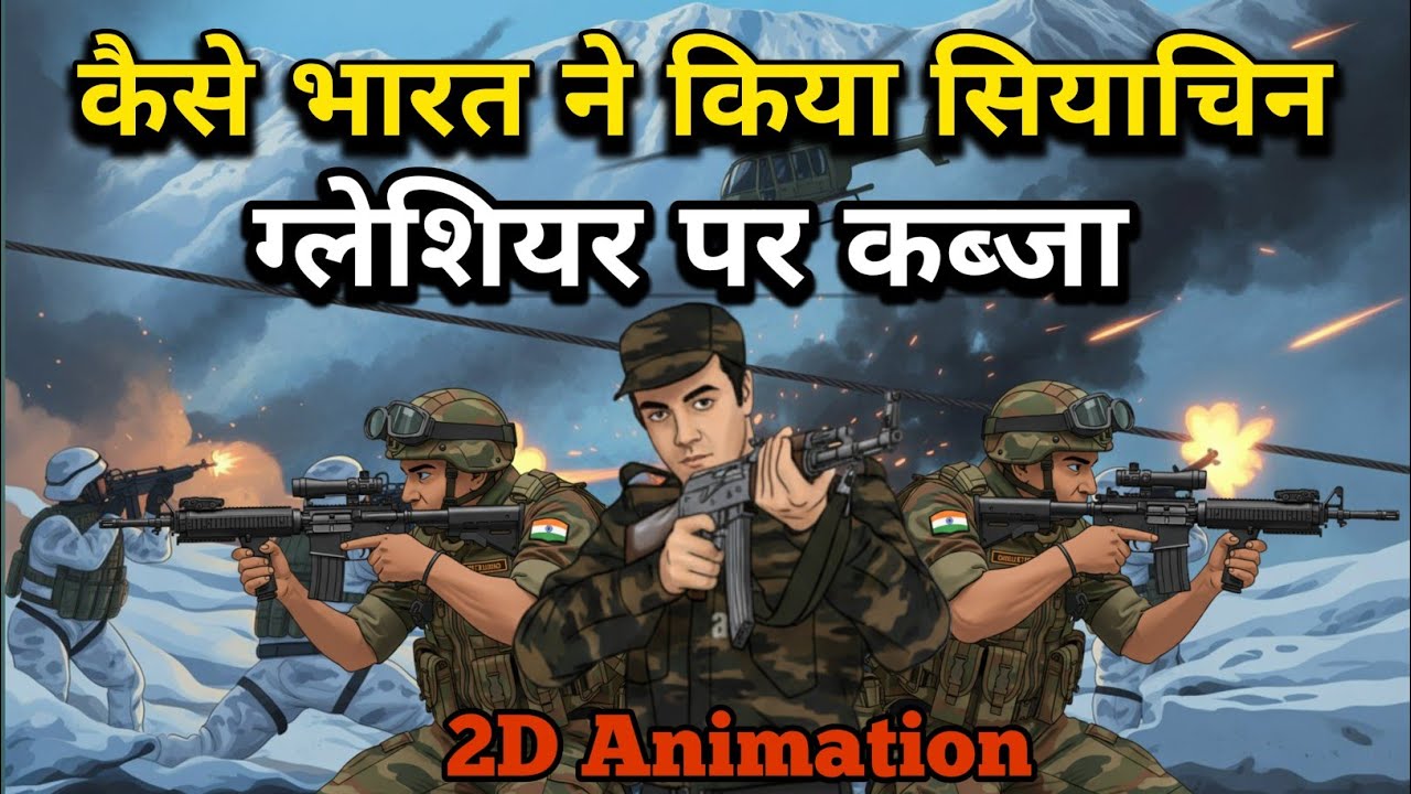 Kaisa Bharat na kiya Siachen glacier per kabja | 2D animation @anidoc28  @SurajPrakashDocumentary 