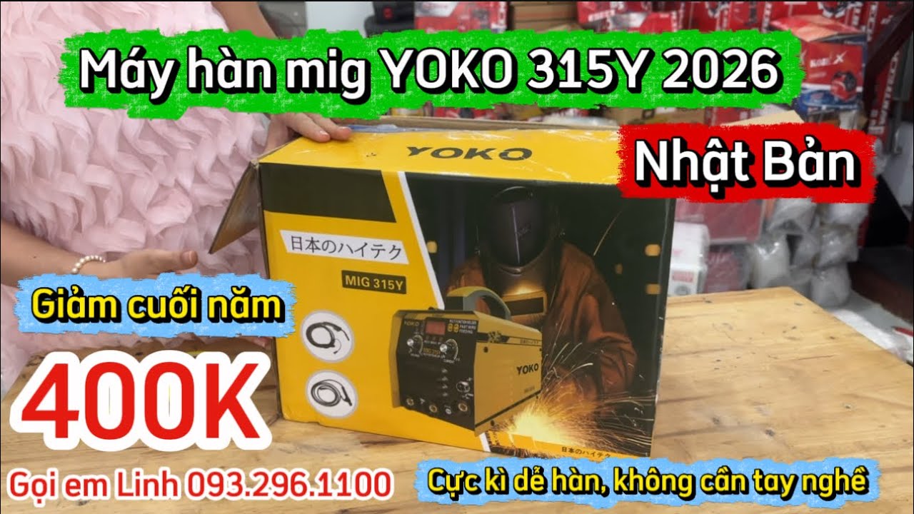 🔴SỐC 400K🔴 PHIÊN BẢN ĐỜI MỚI NHẤT 2026 CAO CẤP MÁY HÀN MIG YOKO 315Y NHẬT BẢN #mayhan #kobe #yoko 