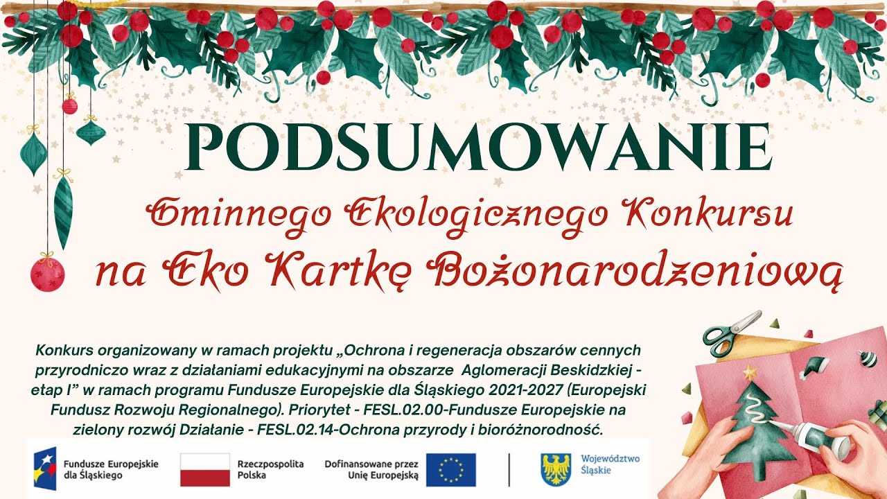 PODSUMOWANIE Gminnego Ekologicznego Konkursu na KARTKĘ BOŻONARODZENIOWĄ